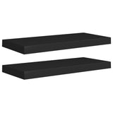 NNEVL Floating Wall Shelves 2 pcs Black 60x23.5x3.8 cm MDF