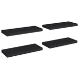 NNEVL Floating Wall Shelves 4 pcs Black 60x23.5x3.8 cm MDF
