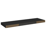 NNEVL Floating Wall Shelf Black 80x23.5x3.8 cm MDF