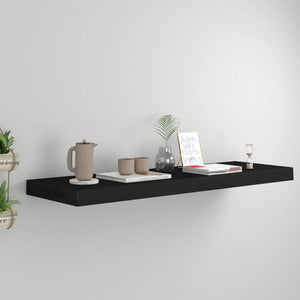 NNEVL Floating Wall Shelf Black 80x23.5x3.8 cm MDF