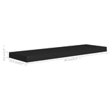 NNEVL Floating Wall Shelves 2 pcs Black 80x23.5x3.8 cm MDF