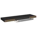 NNEVL Floating Wall Shelves 4 pcs Black 80x23.5x3.8 cm MDF