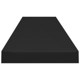 NNEVL Floating Wall Shelf Black 120x23.5x3.8 cm MDF