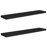 NNEVL Floating Wall Shelves 2 pcs Black 120x23.5x3.8 cm MDF