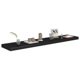 NNEVL Floating Wall Shelves 2 pcs Black 120x23.5x3.8 cm MDF