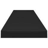NNEVL Floating Wall Shelves 2 pcs Black 120x23.5x3.8 cm MDF
