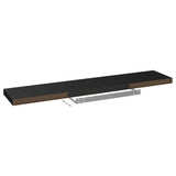 NNEVL Floating Wall Shelves 2 pcs Black 120x23.5x3.8 cm MDF