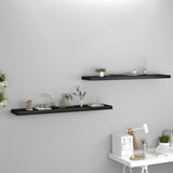 NNEVL Floating Wall Shelves 2 pcs Black 120x23.5x3.8 cm MDF