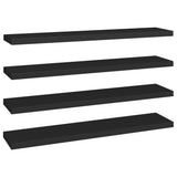 NNEVL Floating Wall Shelves 4 pcs Black 120x23.5x3.8 cm MDF