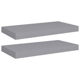 NNEVL Floating Wall Shelves 2 pcs Grey 50x23x3.8 cm MDF
