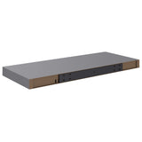 NNEVL Floating Wall Shelf Grey 60x23.5x3.8 cm MDF