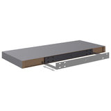 NNEVL Floating Wall Shelf Grey 60x23.5x3.8 cm MDF