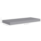 NNEVL Floating Wall Shelf Grey 60x23.5x3.8 cm MDF