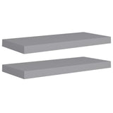 NNEVL Floating Wall Shelves 2 pcs Grey 60x23.5x3.8 cm MDF
