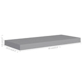 NNEVL Floating Wall Shelves 2 pcs Grey 60x23.5x3.8 cm MDF