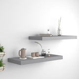 NNEVL Floating Wall Shelves 2 pcs Grey 60x23.5x3.8 cm MDF