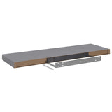 NNEVL Floating Wall Shelves 2 pcs Grey 80x23.5x3.8 cm MDF