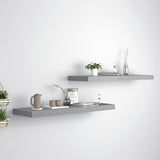 NNEVL Floating Wall Shelves 2 pcs Grey 80x23.5x3.8 cm MDF