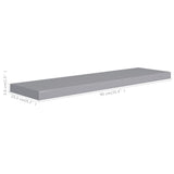 NNEVL Floating Wall Shelf Grey 90x23.5x3.8 cm MDF