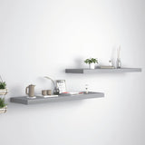 NNEVL Floating Wall Shelves 2 pcs Grey 90x23.5x3.8 cm MDF