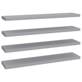NNEVL Floating Wall Shelves 4 pcs Grey 120x23.5x3.8 cm MDF