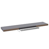 NNEVL Floating Wall Shelves 4 pcs Grey 120x23.5x3.8 cm MDF