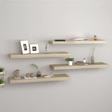 NNEVL Floating Wall Shelves 4 pcs Oak 80x23.5x3.8 cm MDF