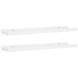 NNEVL Picture Frame Ledge Shelves 2 pcs White 60x9x3 cm MDF