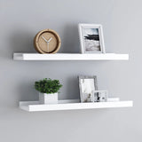 NNEVL Picture Frame Ledge Shelves 2 pcs White 60x9x3 cm MDF