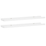 NNEVL Picture Frame Ledge Shelves 2 pcs White 80x9x3 cm MDF