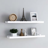 NNEVL Picture Frame Ledge Shelves 2 pcs White 80x9x3 cm MDF
