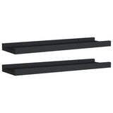 NNEVL Picture Frame Ledge Shelves 2 pcs Black 40x9x3 cm MDF