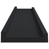 NNEVL Picture Frame Ledge Shelves 2 pcs Black 60x9x3 cm MDF