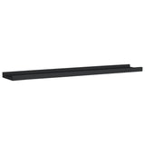 NNEVL Picture Frame Ledge Shelves 2 pcs Black 80x9x3 cm MDF