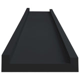 NNEVL Picture Frame Ledge Shelves 2 pcs Black 80x9x3 cm MDF