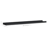 NNEVL Picture Frame Ledge Shelves 2 pcs Black 80x9x3 cm MDF