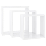 NNEVL Wall Cube Shelves 3 pcs White MDF