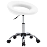 NNEVL Rolling Work Chair White Faux Leather