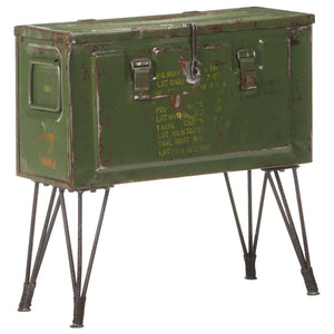NNEVL Storage Trunk Military Style 68x24x66 cm Iron