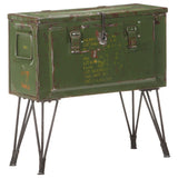 NNEVL Storage Trunk Military Style 68x24x66 cm Iron