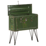 NNEVL Storage Trunk Military Style 68x24x66 cm Iron