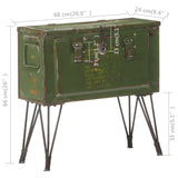 NNEVL Storage Trunk Military Style 68x24x66 cm Iron