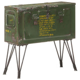 NNEVL Storage Trunk Military Style 68x24x66 cm Iron