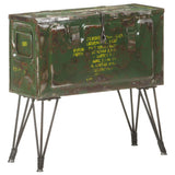 NNEVL Storage Trunk Military Style 68x24x66 cm Iron