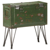 NNEVL Storage Trunk Military Style 68x24x66 cm Iron