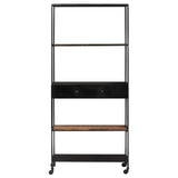 NNEVL Book Cabinet 90x35x180 cm Rough Mango Wood & Iron