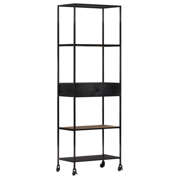 NNEVL Book Cabinet 60x35x180 cm Rough Mango Wood & Iron