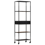 NNEVL Book Cabinet 60x35x180 cm Rough Mango Wood & Iron