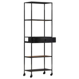 NNEVL Book Cabinet 60x35x180 cm Rough Mango Wood & Iron
