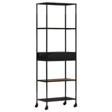 NNEVL Book Cabinet 60x35x180 cm Rough Mango Wood & Iron